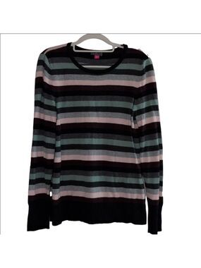 Vince Camuto Multicolor Stripe Sweater Large